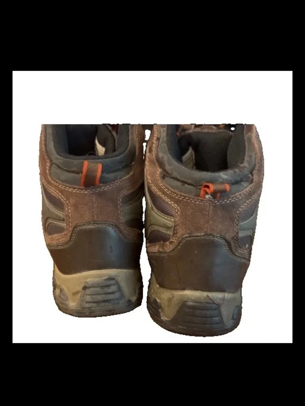 Merona Men’s 10.5 Brown Leather Hiking Boots Mid Lace Up Outdoor Trail